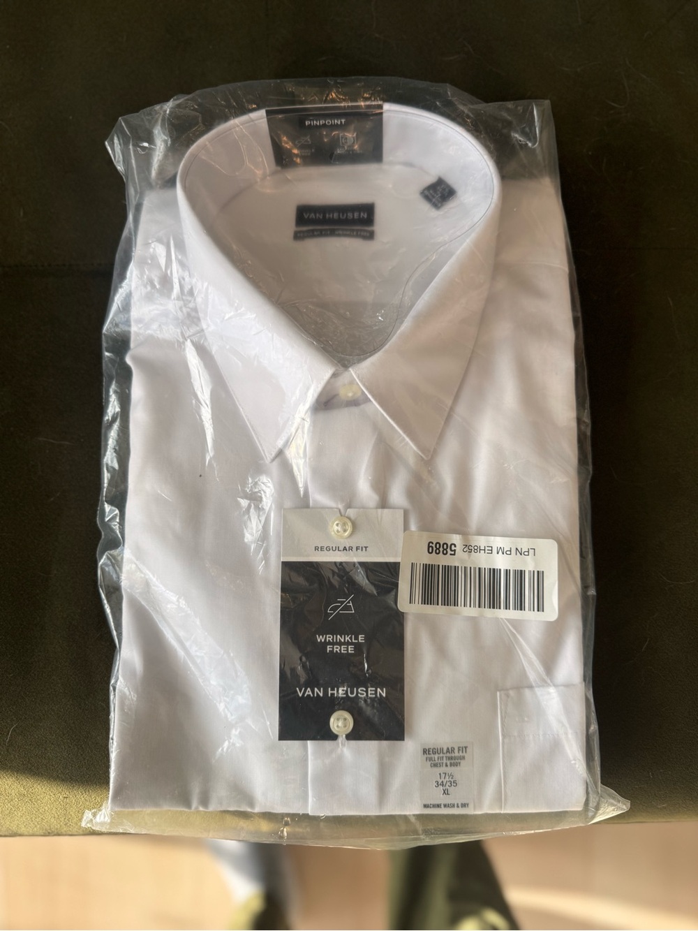 Van Heusen Men’s White Dress Shirt - Regular Fit